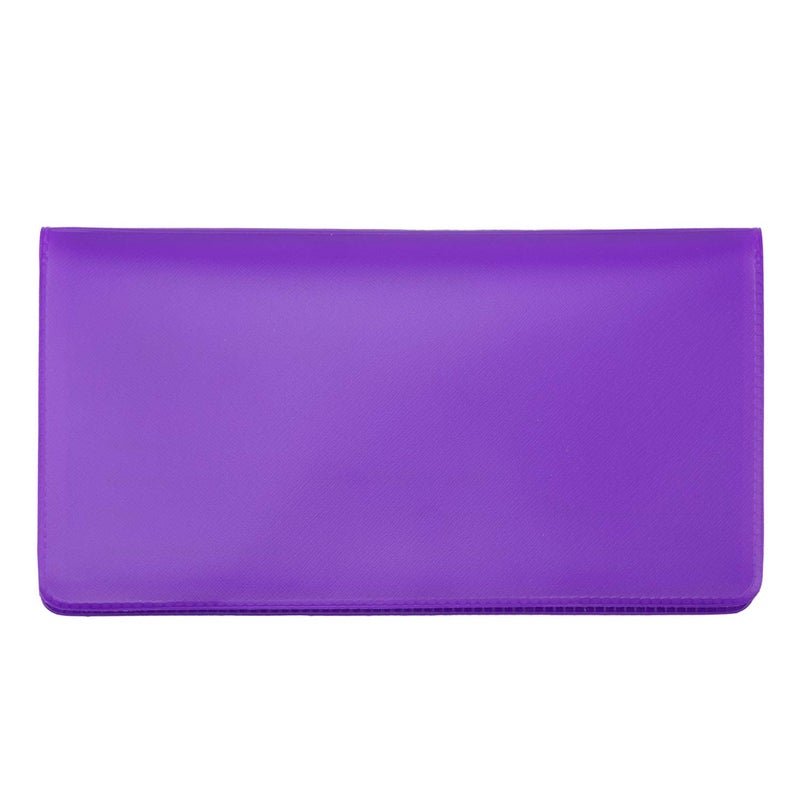CAROUSELCHECKS Purple Vinyl Checkbook Cover, Top Tear Personal Vinyl Checkbook Cover - Image 1
